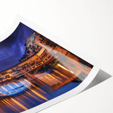 Extra large wall art of line art flowers over a muted backdrop of Florence, Italy, on rolled print.