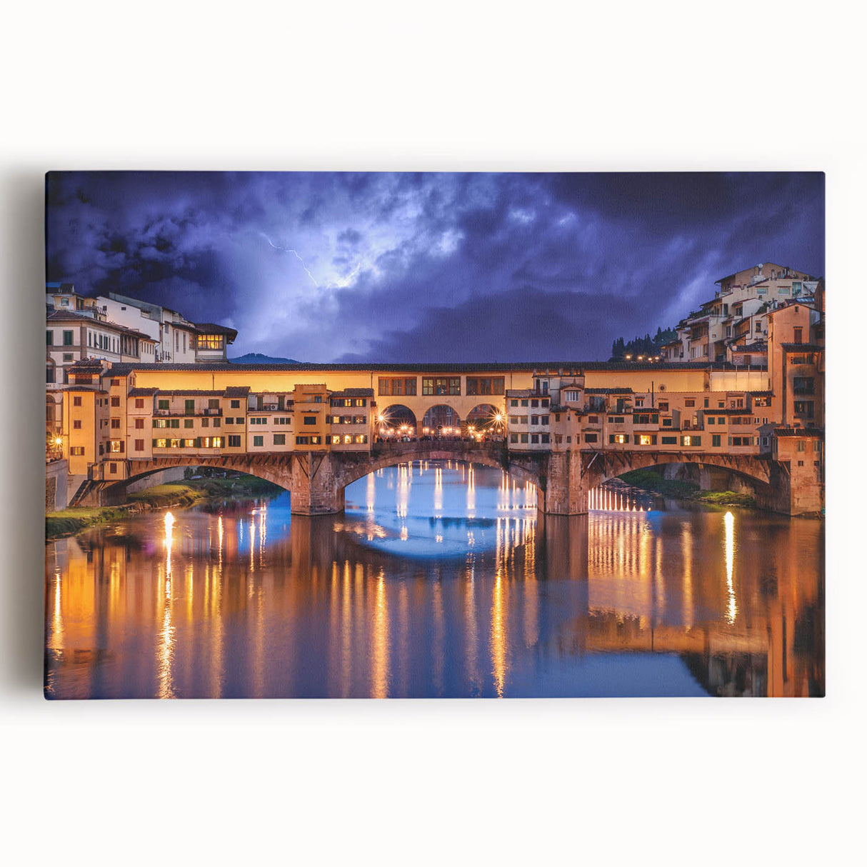 Black and white stretched canvas of Florence scenery, ideal for kitchen wall art or bedroom ambiance.
