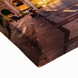 Large art of a black and white Milan landscape painting on stretched canvas, suitable for bedroom wall decor.