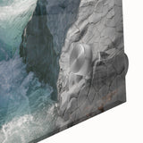 Large abstract depiction of Mount Etna in muted earth tones on an acrylic glass, suited for dining room art.