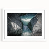 Textured art print of Mount Etna in abstract style with muted earth tones, framed in white, ideal for bedroom art.