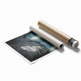 Extra large rolled print of Mount Etna with vibrant floral foreground, suitable for large living room or bathroom wall art.