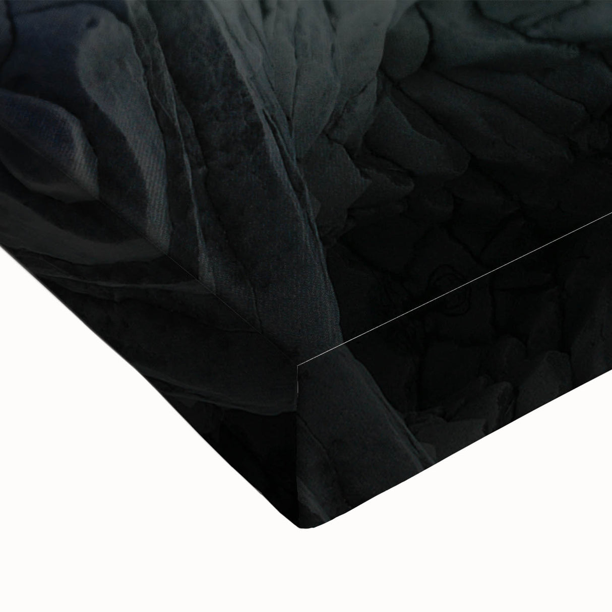 Large art of Mount Etna in black and white tones on stretched canvas, suitable for bedroom wall decor.