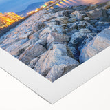 Art deco poster of Naples, Italy scenery in muted earth tones on rolled canvas, suitable for dining room wall art.