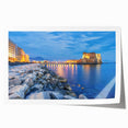 Rolled print of Naples scenery with vibrant blue and green hues, ideal for art wall dining room.
