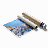 Extra large rolled print depicting a vibrant floral scene in Naples, Italy, ideal for classy bathroom wall art.