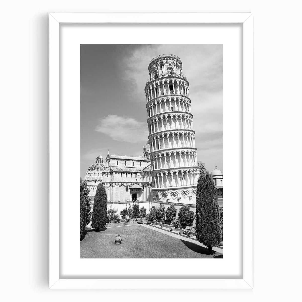 Textured abstract art print of Pisa, Italy in muted earth tones on a framed canvas, ideal for bedroom art.