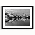 Colorful abstract art print of Rome scenery in a black frame, ideal for extra large living room wall decor.
