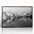 Large abstract wall art depicting a stylized Rome scene in black and white, acrylic framed.