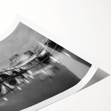 Extra large wall art featuring line art flowers in black and white, rolled print, ideal for large living room wall art.