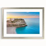 Extra large abstract art print of Sicilian landscape in muted earth tones on a textured canvas, ideal for living room decor.