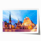 Extra large rolled print of a floral Latvian landscape, featuring pastel colors, ideal for art wall dining room.