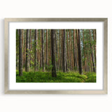 Extra large abstract art print of a European scenery in muted earth tones, framed in silver, ideal for living room decor.