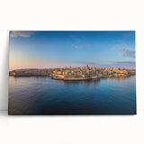 Black and white photograph of a European cityscape on stretched canvas, ideal for kitchen wall art.