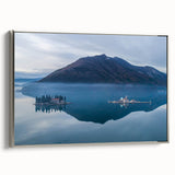 Landscape art painting of Montenegro scenery on a framed canvas.