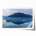 Extra large rolled print of a Montenegro landscape with vibrant green and blue tones, ideal for dining room wall art.