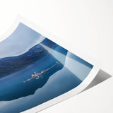 Extra large rolled print of line art flowers in subtle hues, ideal for large living room wall art.