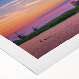 Art deco poster of a European cityscape in muted beige and gray tones on rolled canvas, suitable for dining room wall art.