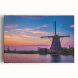 Black and white photograph of a European cityscape on stretched canvas, ideal for kitchen wall art.