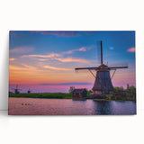 Black and white stretched canvas of a European cityscape, ideal for kitchen wall art.