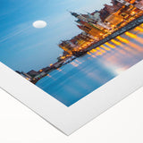 Art deco poster featuring a vintage European Poland scenery in muted sepia tones, ideal for dining room wall art.