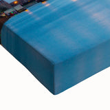 Black and white landscape art painting of a European scenery on stretched canvas, ideal for bedroom wall art.