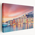 Stretched canvas of Porto, Portugal scenery in muted earth tones, ideal for kitchen wall art.