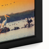Framed canvas featuring a textured black wall art of a Romanian landscape in vibrant, colorful hues.