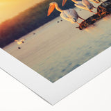 Art Deco poster of a Romanian landscape on rolled canvas, featuring muted earth tones, ideal for dining room wall art.