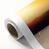 Art Deco style poster of a Romanian landscape on rolled canvas, featuring pastel shades, ideal for nursery wall art.