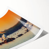 Extra large wall art featuring line art flowers in muted tones on rolled canvas, suitable for large living room decor.