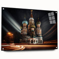Acrylic print of a Moscow cityscape featuring the Kremlin in muted earth tones, suitable for bedroom or dining room decor.