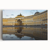 Black and white stretched canvas of St. Petersburg scenery, ideal for kitchen wall art or bedroom ambiance.