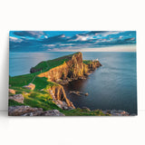 Black and white photograph of a Scottish landscape on a large stretched canvas, ideal for kitchen wall art.