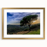 Textured abstract art print of Andalucian scenery in muted earth tones on a framed canvas, suitable for bedroom art.