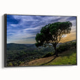 Black and white landscape art painting of Andalucia on framed canvas, ideal for bedroom wall art.