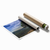 Extra large rolled print of floral Andalucia scenery in soft color tones, ideal for classy bathroom wall art.