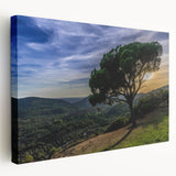Large stretched canvas featuring a scenic view of Andalucia, Spain, in bright and warm tones, ideal for kitchen wall art.