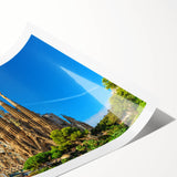 Extra large rolled print featuring line art flowers in muted tones, ideal for large living room wall art.