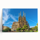 Large black and white canvas print of Barcelona scenery, ideal for kitchen wall art.