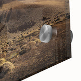 Large abstract wall art depicting a European scenery in pastel shades on acrylic glass, ideal for dining room art.