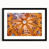 Colorful abstract art print of Madrid skyline in vibrant hues on a textured, extra large canvas, ideal for living room decor.