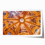 Rolled print of Madrid scenery with vibrant green and floral elements, suitable for art wall dining room.