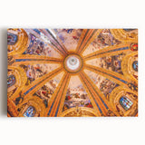 Black and white large art print of Madrid skyline on stretched canvas, suitable for kitchen wall art.