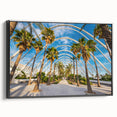 Black and white framed canvas of Valencia landscape with vintage poster art style, ideal for bedroom wall decor.