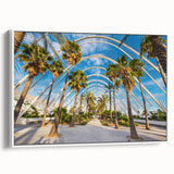 Vintage poster art of Valencia scenery on a large framed canvas with vibrant colors, suitable for living room decor.