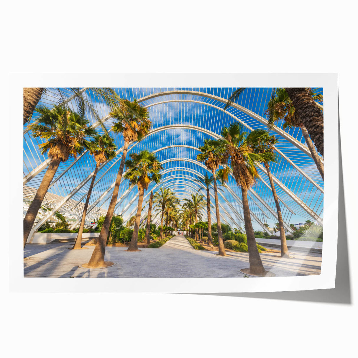 Extra large rolled print of Valencia scenery in pastel shades, ideal for art wall dining room.