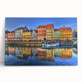 Black and white stretched canvas of Stockholm scenery, ideal for kitchen wall art or bedroom ambiance.