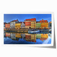 Rolled print of Stockholm scenery with floral elements in soft pastels, ideal for art wall dining room.