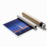 Extra large rolled print of Geneva scenery with floral elements in muted colors, ideal for classy bathroom wall art.